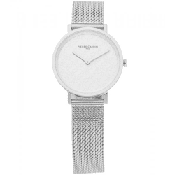 Pierre Cardin Damen Armband-Uhr analoge Quarz-Uhr mit Edelstahl-Armband 3ATM 31mm CBV.1508 Silber