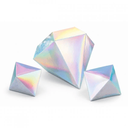 Amscan 3D Diamond Metallic Decorations, 22.8 cm, Set of 3
