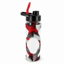 Green Canteen Flip Cap Glass Water Bottle, Red/Black, 561 ml