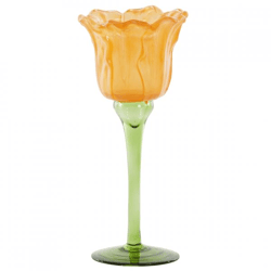 Light & Living Teelichthalter „Flowaly“, orange, 22 cm