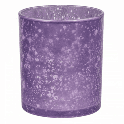 Theelichthouder glas paars 10 cm