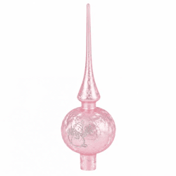 Deco Heitmann kerstboom piek glas roze/zilverkleurig 28 cm