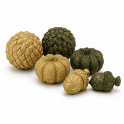 Statue Jingle Herbst olivgrün/gold 7 cm 6fach sortiert