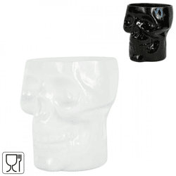 Theelichthouder doodskop 10 cm 2 assorti