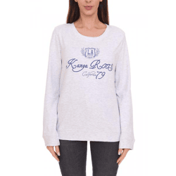 KangaROOS Damen Pullover modisches Sweat-Shirt mit Logo-Print auf der Front 47524269 Hellgrau
