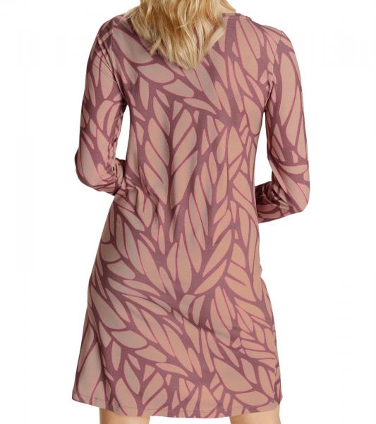 BOYSEN`S Damen Mini-Kleid mit Allover-Print Langarm-Kleid Jersey-Kleid 92753753 Rot/Braun
