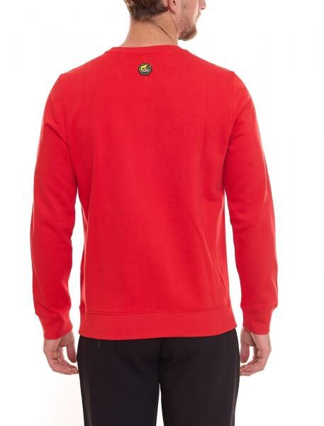NORTHERN COUNTRY Herren Pullover mit Markenprint auf Brust Baumwoll-Sweater Langarm-Shirt 00009468 Rot
