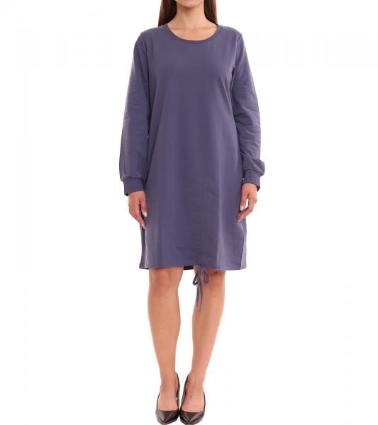 sheego Damen Shirt-Kleid mit individuell einstellbarer Raffung Party-Kleid Gro&szlig;e Gr&ouml;&szlig;en 47141556 Blau