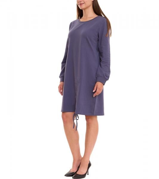 sheego Damen Shirt-Kleid mit individuell einstellbarer Raffung Party-Kleid Gro&szlig;e Gr&ouml;&szlig;en 47141556 Blau