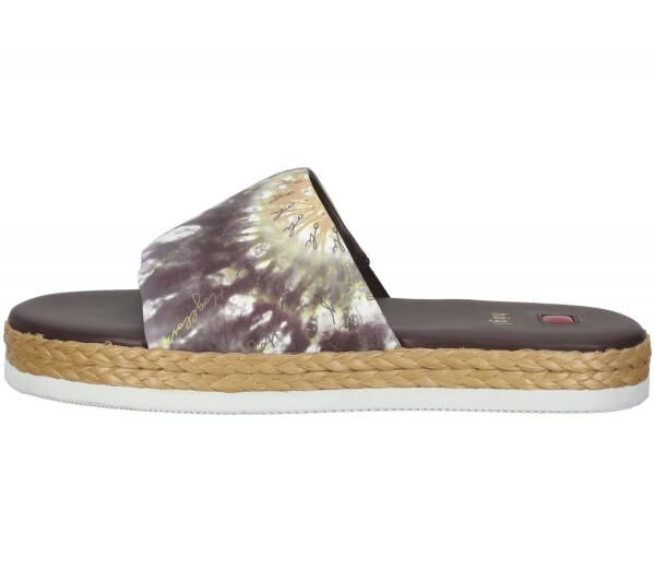 h&ouml;gl Damen Strand-Pantolette mit Batikprint Sommer-Schuhe 3-10 0738 2299 Braun/Bunt