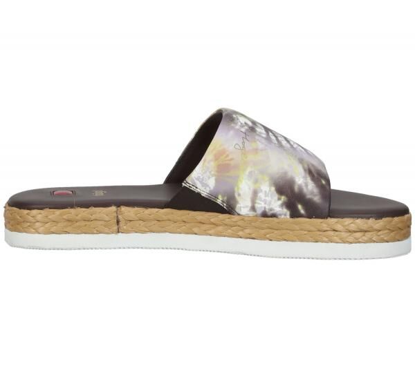 h&ouml;gl Damen Strand-Pantolette mit Batikprint Sommer-Schuhe 3-10 0738 2299 Braun/Bunt