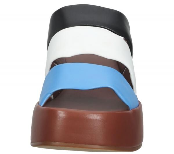 h&ouml;gl Damen Pantoletten Echtleder Plateau-Schuhe Sommer-Schuhe 3-10 2520 3999 Braun/Bunt