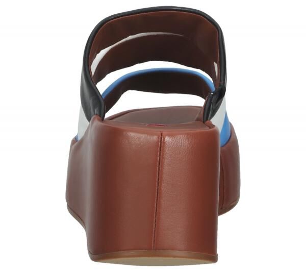 h&ouml;gl Damen Pantoletten Echtleder Plateau-Schuhe Sommer-Schuhe 3-10 2520 3999 Braun/Bunt