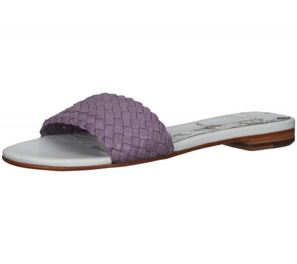 Melvin & Hamilton Hanna Damen Pantoletten mit gewebtem Kalbsleder-Riemen Sandale Sommer-Schuhe 26 116585 Violett/Bunt