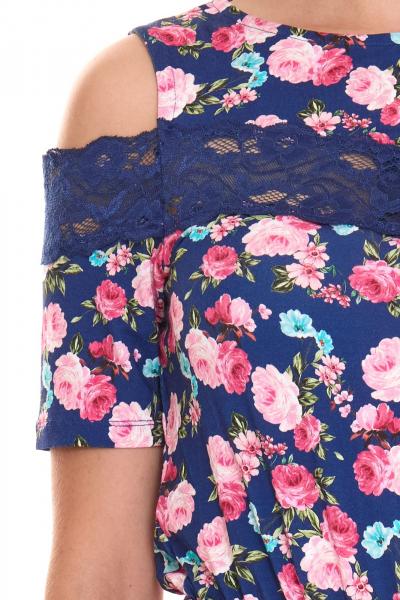 melrose Jumpsuit ansprechender Damen Overall im Blumen-Muster 25315223 Blau/Bunt