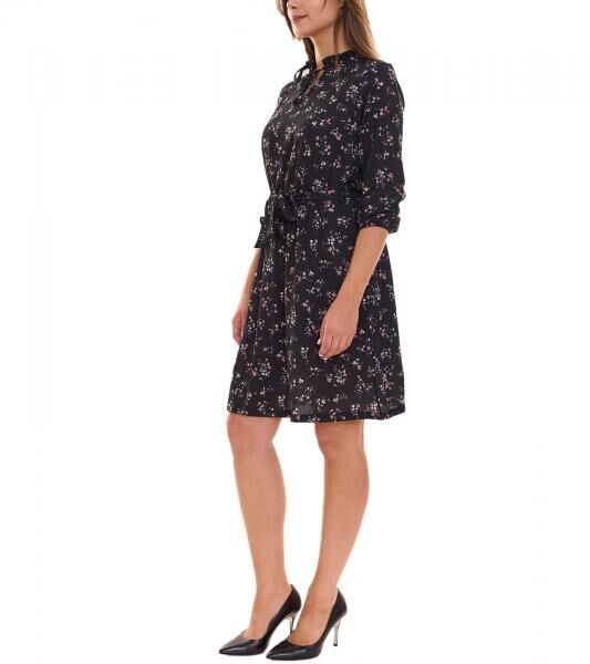 Laura Scott Bubblecrepe Kleid Damen Mini-Kleid mit Allover Blumen-Print Chiffon-Kleid 12329967 Schwarz/Bunt