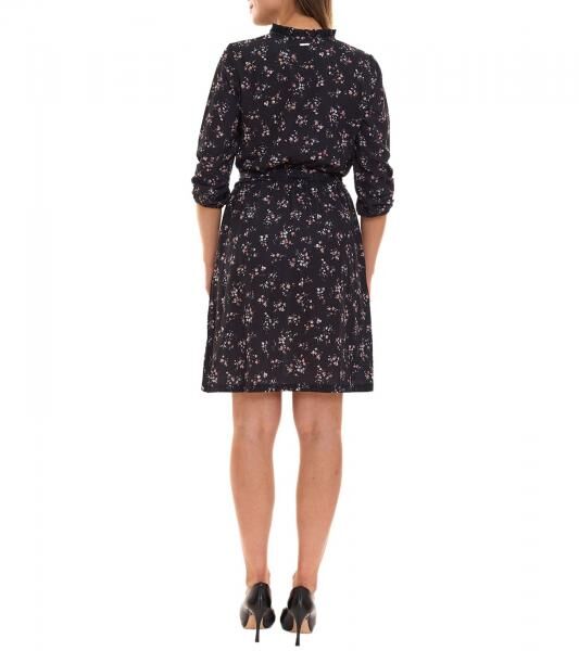 Laura Scott Bubblecrepe Kleid Damen Mini-Kleid mit Allover Blumen-Print Chiffon-Kleid 12329967 Schwarz/Bunt