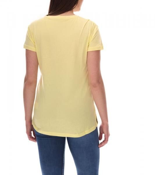 PUMA Damen Sommer-Shirt mit DryCell-Technologie Baumwoll-Shirt Kurzarm-Shirt mit PUMA-Logo 586454 40 Gelb/Wei&szlig;