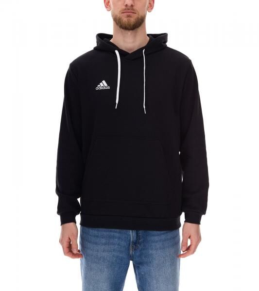 adidas Entrada 22 Hoody Herren Kapuzen-Pullover nachhaltiger Herren Baumwoll-Sweater mit K&auml;ngurutasche Hoodie H57512 Schwarz