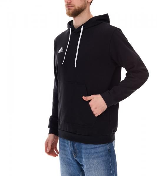 adidas Entrada 22 Hoody Herren Kapuzen-Pullover nachhaltiger Herren Baumwoll-Sweater mit K&auml;ngurutasche Hoodie H57512 Schwarz