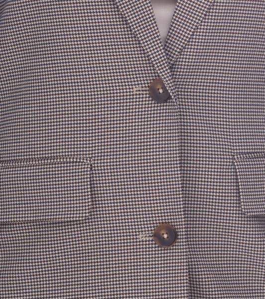 DELMAO Damen Blazer Anzug-Jacke mit Reverskragen karierte Business-Jacke 55782465 Grau/Blau/Wei&szlig;