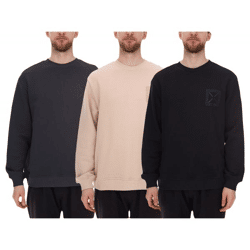 STONES Herren Basic-Pullover moderner Baumwoll-Sweater Sweatshirt Langarm-Shirt 400gsm in Dunkelgrau, Schwarz oder Beige
