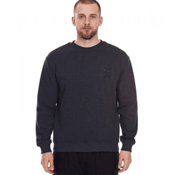 STONES Herren Basic-Pullover moderner Baumwoll-Sweater Sweatshirt Langarm-Shirt 400gsm Dunkel-Grau