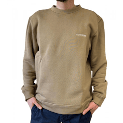 STONES Herren Pullover 400gsm Rundhals-Ausschnitt im Oversize Schnitt und aus Baumwolle Hell-Braun