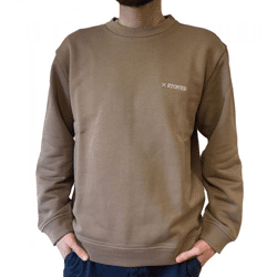 STONES Herren Pullover Baumwoll-Sweater Rundhals-Sweater Oversize-Sweater 400gsm Sweatshirt Braun