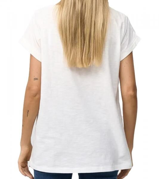 RE:COVERED X Disney Damen T-Shirt mit Mickey Mouse Aufdruck Shirt Baumwoll-Shirt Rundhals-Shirt MMDIS2676 Ecru-Wei&szlig;