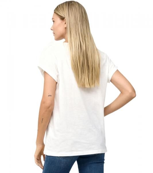 RE:COVERED X Disney Damen T-Shirt mit Mickey Mouse Aufdruck Shirt Baumwoll-Shirt Rundhals-Shirt MMDIS2676 Ecru-Wei&szlig;