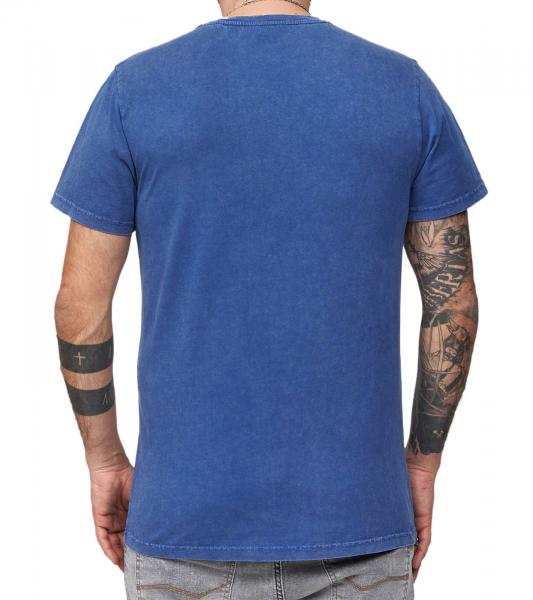 RE:COVERED X FIFA Worldcup 1966 Herren T-Shirt mit gro&szlig;em Poster-Print Baumwoll-Shirt Kurzarm-Shirt PCFFA122 Blau