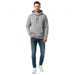 weicher ON THAT ASS Kean Hoodie Herren Baumwoll-Sweater mit Fleece-Innenfutter Hellgrau