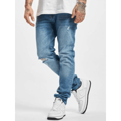 Casual 2Y Premium Men's Slim-Fit Stretch Jeans with Zipper, Cotton, Blue