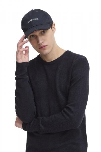klassischer CASUAL FRIDAY CFHeine Herren Grobstrickpullover mit Label-Detail Strickpullover 20505605-194013 Blau