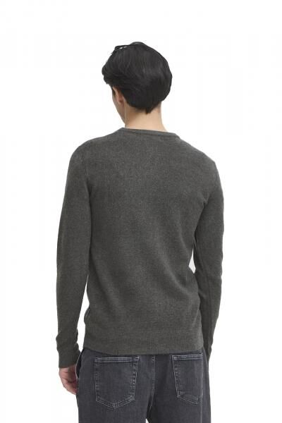 klassischer CASUAL FRIDAY CFHeine Herren Grobstrickpullover mit Label-Detail Strickpullover 20505605-50818 Grau