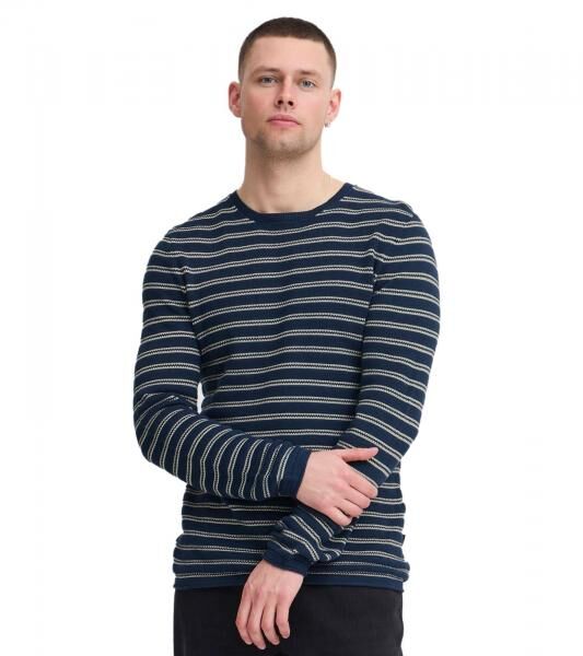 Classic BLEND BHAjlan Men's Fine-Knit Sweater with Label Detail, Knit Sweater 20717703-131008, Beige