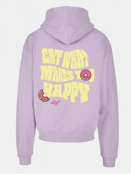l&auml;ssiger DEF Herren Hoodie Rippb&uuml;ndchen Kapuze 460 g/m&sup2; mit Baumwolle Violett