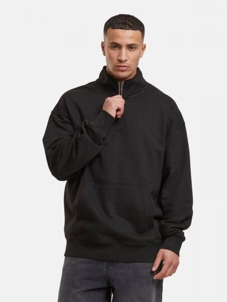 modernes DEF Herren Sweatshirt Rei&szlig;verschluss Rippb&uuml;ndchen mit Baumwolle Schwarz