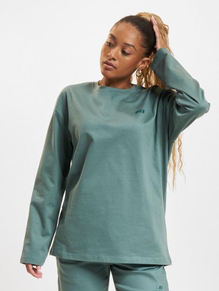 weiches DEF Damen Sweatshirt Rippb&uuml;ndchen mit Baumwolle Gr&uuml;n