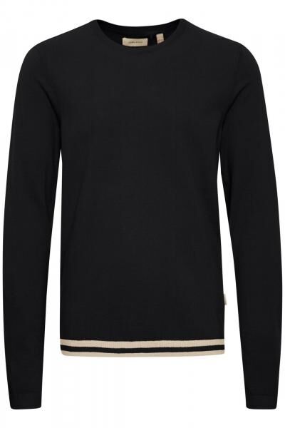 klassischer BLEND Herren Feinstrickpullover mit Rundhals Strickpullover 20717260-194007 Schwarz