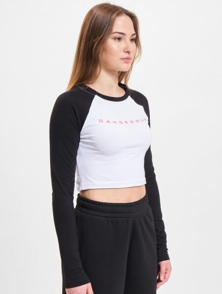 Comfortable Dangerous DNGRS Women's Cotton Sweatshirt, White/Black