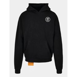 Modern Forgotten Faces Men's Hoodie with Ribbed Cuffs and Hood, 460 g/m², Cotton Blend, Black