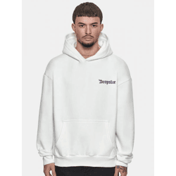 bequemer Dropsize Herren Hoodie Kapuze Oversize mit Baumwolle Weiß