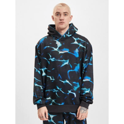 moderner Just Rhyse Herren Hoodie Rippbündchen Kapuze Schwarz/Blau