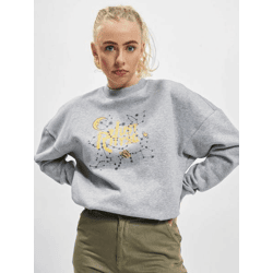 bequemes Just Rhyse Damen Sweatshirt Kordelzug Rippbündchen mit Baumwolle Grau