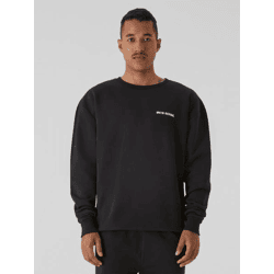 Soft 9N1M SENSE Men's Hoodie with Ribbed Cuffs and Cotton, Black