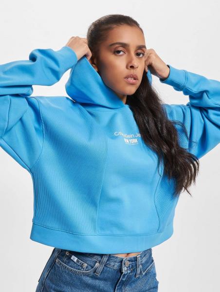 Casual Calvin Klein Women's Stretch Hoodie with Cotton, Blue