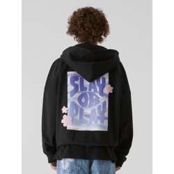 moderner Lost Youth Herren Hoodie 460 g/m² mit Baumwolle Schwarz