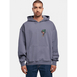 Comfortable Mister Tee Men's Hoodie with Ribbed Cuffs and Hood, 460 g/m², Cotton Blend, Blue